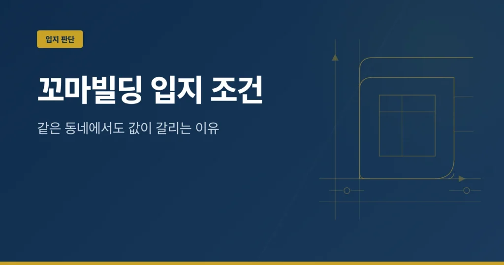 꼬마빌딩 입지 조건 대표 이미지