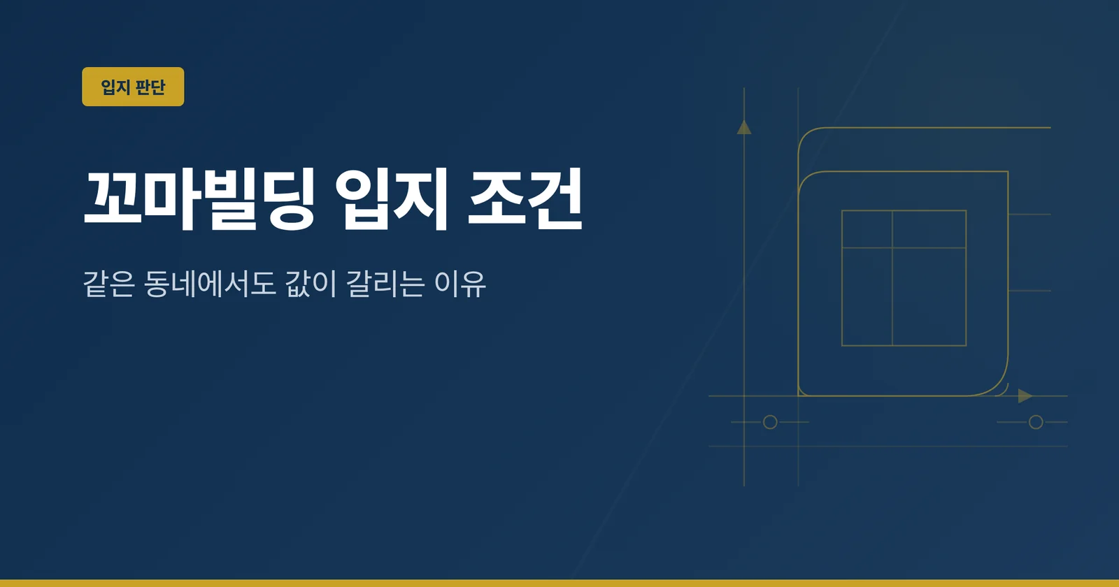 꼬마빌딩 입지 조건